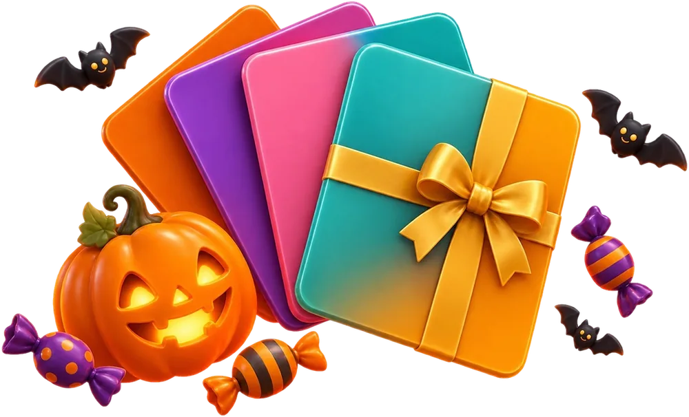Подарочные сертификаты, тыква и конфеты